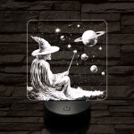 Űrvarázsló 7 színű, színváltós, valósághű  3D led lámpa