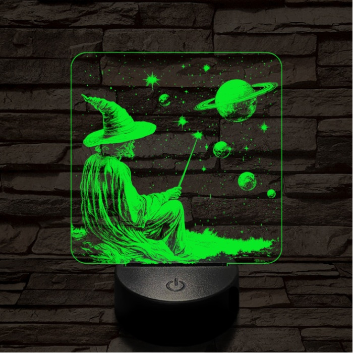 Űrvarázsló 7 színű, színváltós, valósághű  3D led lámpa