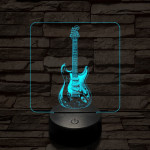 Szólógitár 7 színű valósághű 3D led lámpa