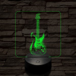Szólógitár 7 színű valósághű 3D led lámpa