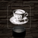 Kávé esztétika 7 színű, színváltós valósághűen gravírozott 3D led lámpa
