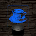 Kávé esztétika 7 színű, színváltós valósághűen gravírozott 3D led lámpa