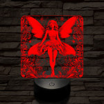 Tündérlány 7 színű, színváltós valósághű  3D led lámpa