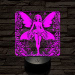 Tündérlány 7 színű, színváltós valósághű  3D led lámpa