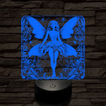 Tündérlány 7 színű, színváltós valósághű  3D led lámpa