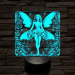 Tündérlány 7 színű, színváltós valósághű  3D led lámpa