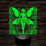 Tündérlány 7 színű, színváltós valósághű  3D led lámpa