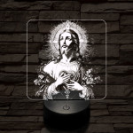 Krisztus szíve 7 színű valósághű 3D led lámpa