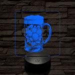Komló leve 7 színű, valósághűen gravírozott 3D led lámpa