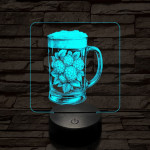 Komló leve 7 színű, valósághűen gravírozott 3D led lámpa