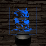 Szerelmetes kissárkány 7 színű valósághű 3D led lámpa