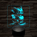 Szerelmetes kissárkány 7 színű valósághű 3D led lámpa