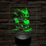 Szerelmetes kissárkány 7 színű valósághű 3D led lámpa