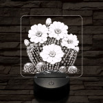 Virágzó kaktusz 7 színű valósághű 3D led lámpa
