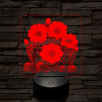 Virágzó kaktusz 7 színű valósághű 3D led lámpa