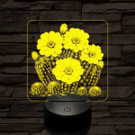 Virágzó kaktusz 7 színű valósághű 3D led lámpa