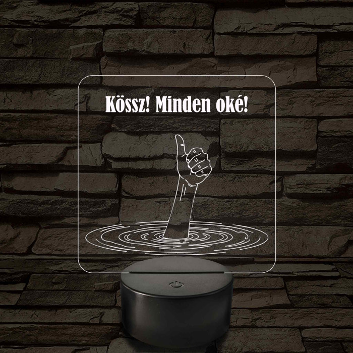 Minden oké - 7 színű, színváltós  3D led lámpa