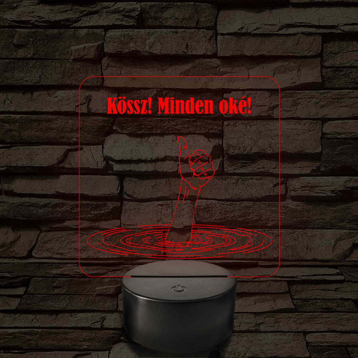 Minden oké - 7 színű, színváltós  3D led lámpa