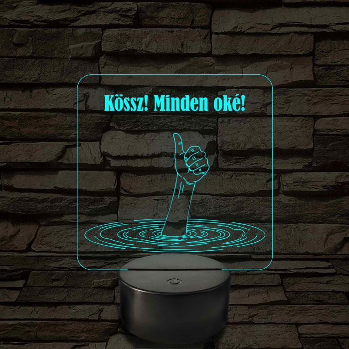 Minden oké - 7 színű, színváltós  3D led lámpa
