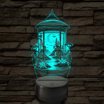 Lampion tájkép – 7 színű, színváltós 3D LED lámpa