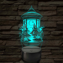 Lampion tájkép – 7 színű, színváltós 3D LED lámpa