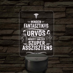 Orvos és asszisztens - 7 színű, színváltós 3D led lámpa