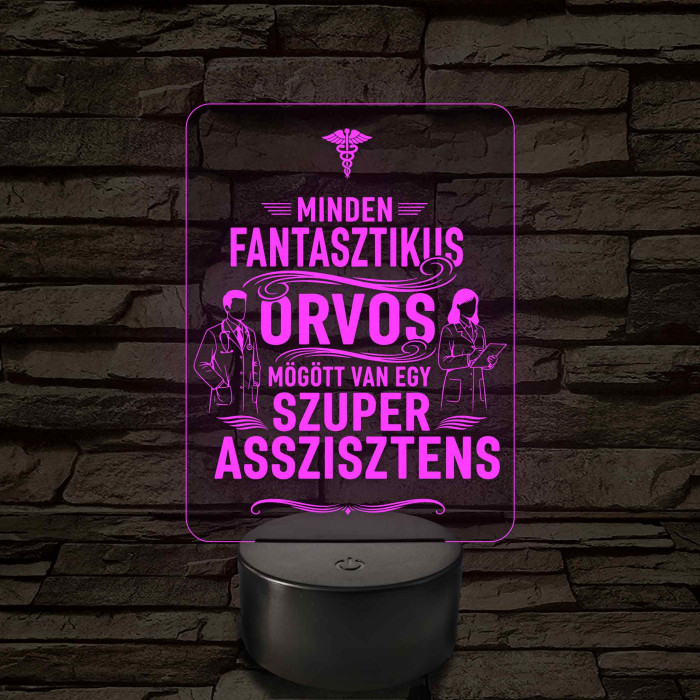 Orvos és asszisztens - 7 színű, színváltós 3D led lámpa