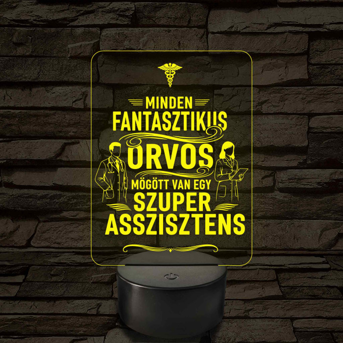 Orvos és asszisztens - 7 színű, színváltós 3D led lámpa