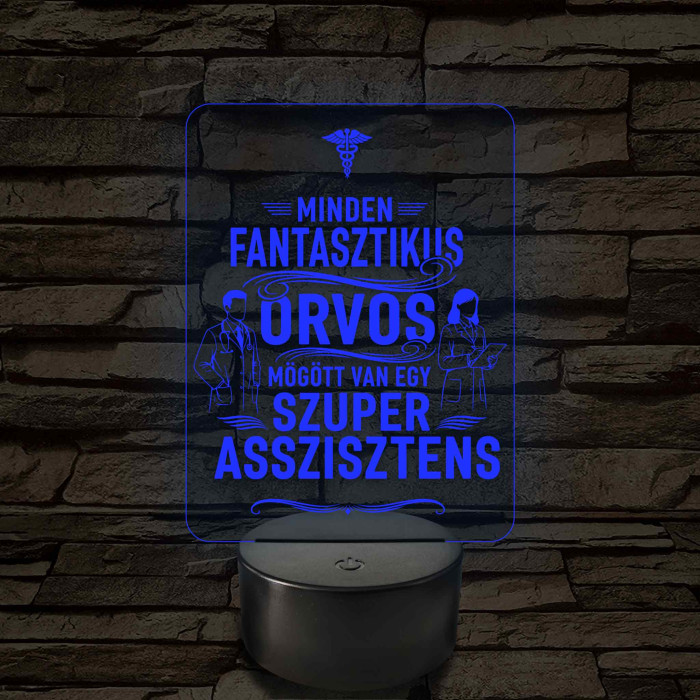 Orvos és asszisztens - 7 színű, színváltós 3D led lámpa