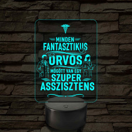 Orvos és asszisztens - 7 színű, színváltós 3D led lámpa