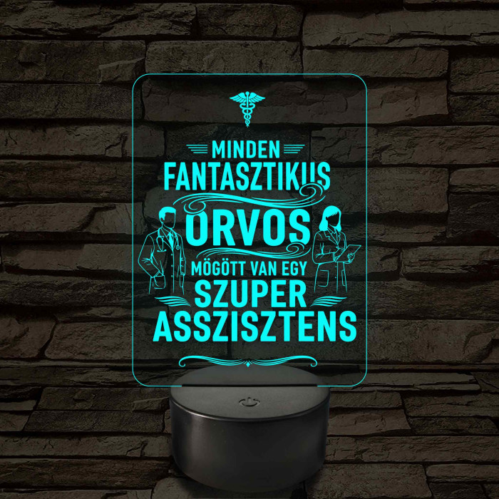 Orvos és asszisztens - 7 színű, színváltós 3D led lámpa