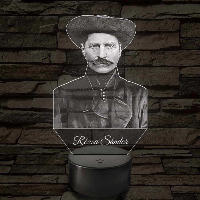 Rózsa Sándor portré – 7 színű, színváltós LED lámpa