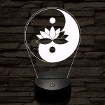 Jin-Jang lótusz 7 színű  3D led lámpa