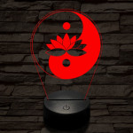 Jin-Jang lótusz 7 színű  3D led lámpa