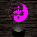 Jin-Jang lótusz 7 színű  3D led lámpa