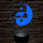 Jin-Jang lótusz 7 színű  3D led lámpa