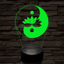 Jin-Jang lótusz 7 színű  3D led lámpa