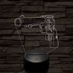 Colt revolver  7 színű  3D led lámpa
