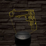Colt revolver  7 színű  3D led lámpa