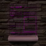 Napi teendők írható 3D led lámpa fatalppal 7 színű 