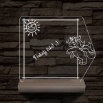 Írható unikornis 3D led lámpa fatalppal 7 színű 