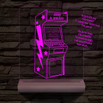 Retro Arcade Játékgép személyre szabott fa talppal 7 színű 3D led lámpa