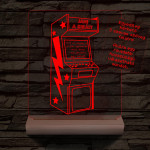 Retro Arcade Játékgép személyre szabott fa talppal 7 színű 3D led lámpa