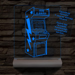 Retro Arcade Játékgép személyre szabott fa talppal 7 színű 3D led lámpa