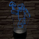 Minecraft figura 7 színű 3D led lámpa