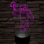 Minecraft figura 7 színű 3D led lámpa