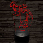 Minecraft figura 7 színű 3D led lámpa