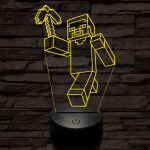 Minecraft figura 7 színű 3D led lámpa