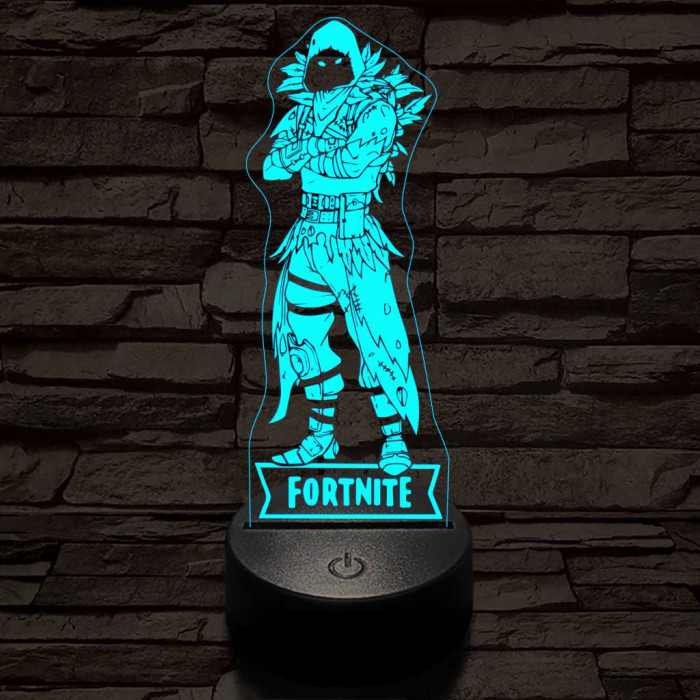 Fortnite Raven logó 7 színű 3D led lámpa