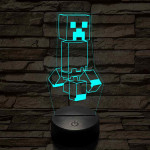 Minecraft Creeper 7 színű 3D led lámpa